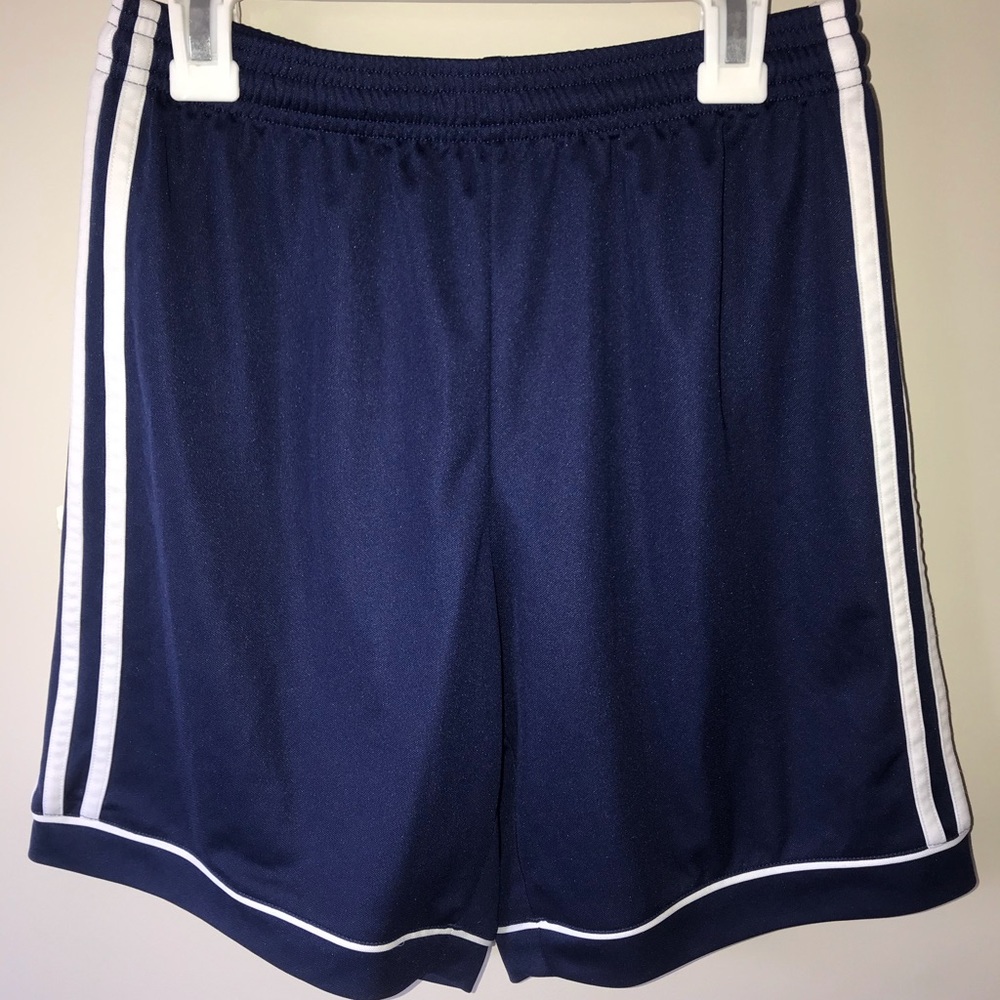 Adidas navy blue soccer shorts
